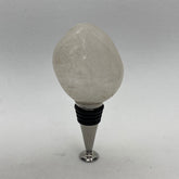 Wine bottle stopper made from tumbled quartz